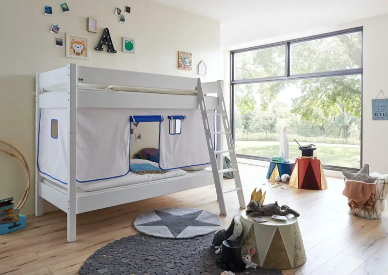 SPIELVORHANG in Blau/Wei&szlig;