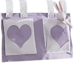 Betttasche in Weiß/Flieder