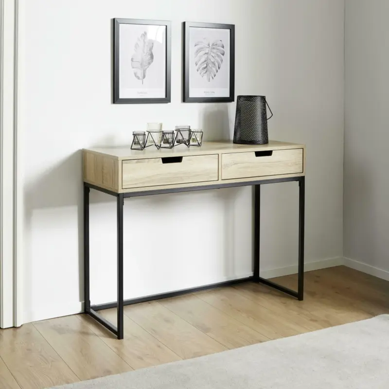 Konsole in Eichefarben/Schwarz ca.100x38cm 'Giorgia'