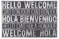 Fußmatte Welcome in Silberfarben ca.40x60cm