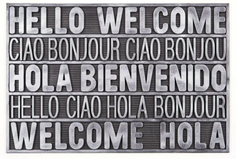 Fußmatte Welcome in Silberfarben ca.40x60cm