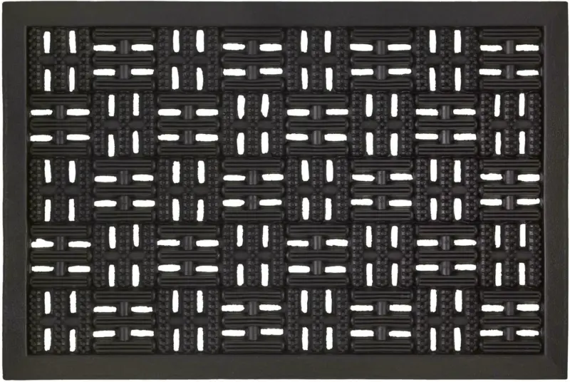 Fußmatte Karo in Schwarz ca. 40x60cm