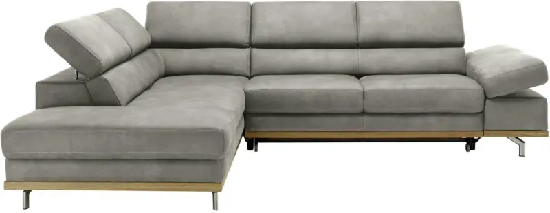 Wohnlandschaft in Grau mit Bettfunktion