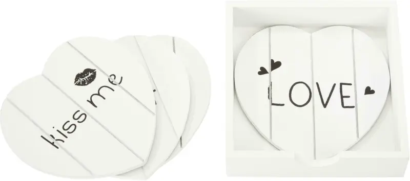 Untersetzerset Lovelyn in Weiß, 4-teilig