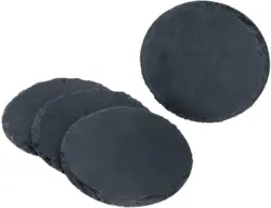 Untersetzerset Stoney in Schwarz, 4-teilig