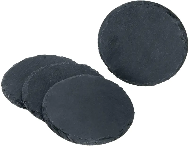 Untersetzerset Stoney in Schwarz, 4-teilig
