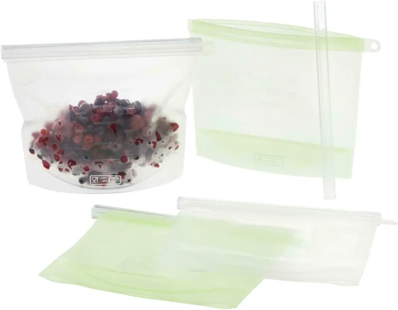 Silikonbeutel-Set Zipper ca. 1l, 4 Stück