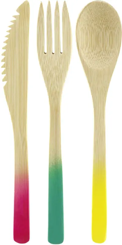 Besteckset aus Bambus, 12-teilig