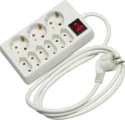 Steckdosenleiste Simon in Weiß mit 9 Steckdosen