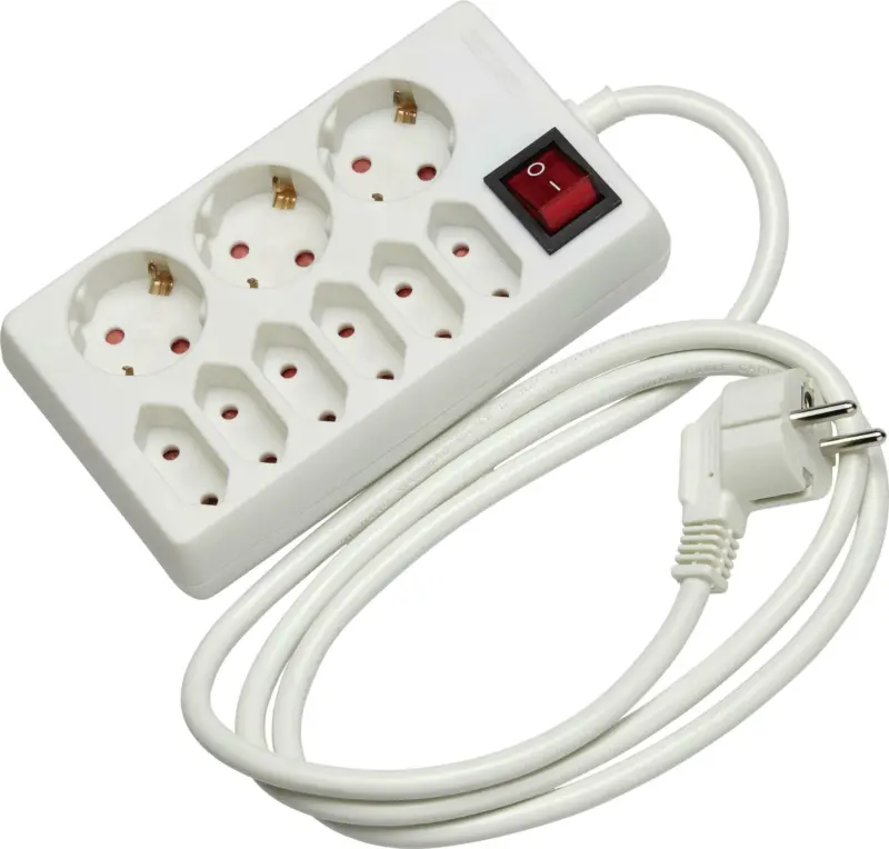 Steckdosenleiste Simon in Weiß mit 9 Steckdosen