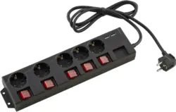 Steckdosenleiste Casper in Schwarz mit 5 Steckdosen