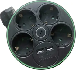 Kabeltrommel Jake Grün/Schwarz ca. 1,4m