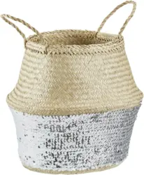 Übertopf Dalilah Silber/Natur 35x35 cm