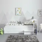 mömax Dornbirn - Ihr Trendmöbelhaus in Dornbirn Juniorbett weiß inkl. Bettlade Tritthocker und Regal 'Nika'