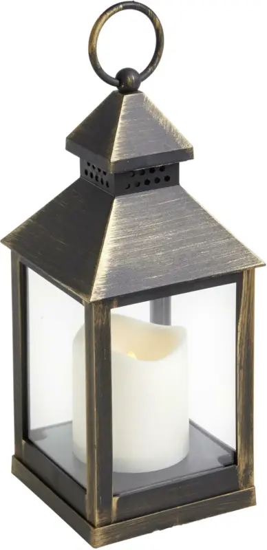 Laterne Max in Schwarz/Gold