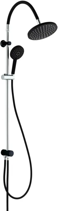 Überkopfbrauseset in Schwarz/Chromfarben