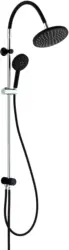 Überkopfbrauseset in Schwarz/Chromfarben