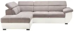 Wohnlandschaft in Grau mit Bettfunktion