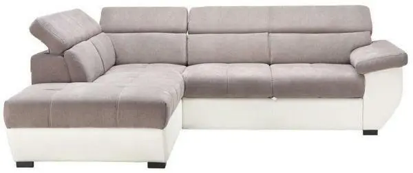 Wohnlandschaft in Grau mit Bettfunktion