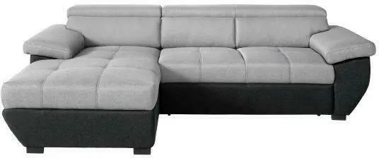 Wohnlandschaft in Grau mit Bettfunktion