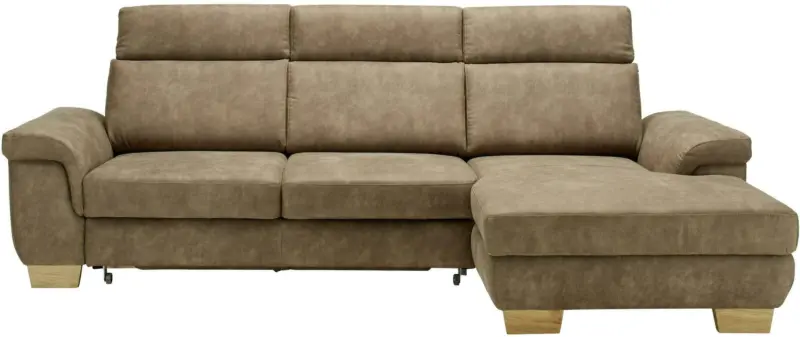 Wohnlandschaft in Braun mit Bettfunktion