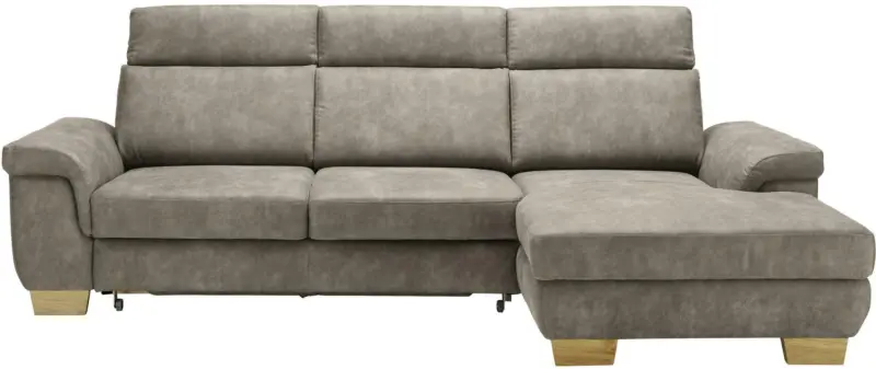 Wohnlandschaft in Braun mit Bettfunktion