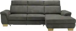 Wohnlandschaft in Schwarz mit Bettfunktion