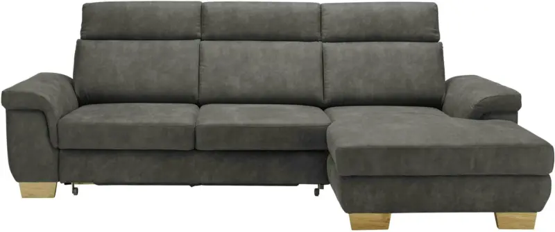 Wohnlandschaft in Schwarz mit Bettfunktion