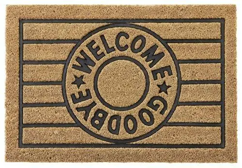 Fußmatte Welcome & Goodbye in Schwarz/Braun ca. 40x60cm