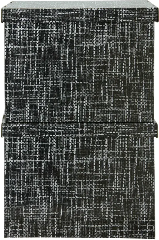 Box mit Deckel Jimmy in Schwarz/Weiß