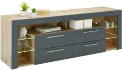 Lowboard in Eichefarben/Grau