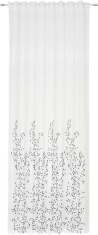 Fertigvorhang Livie in Grau/Wei&szlig;