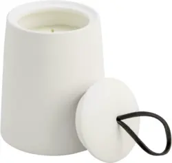 Kerze im Topf Giorgia in Weiß aus Keramik