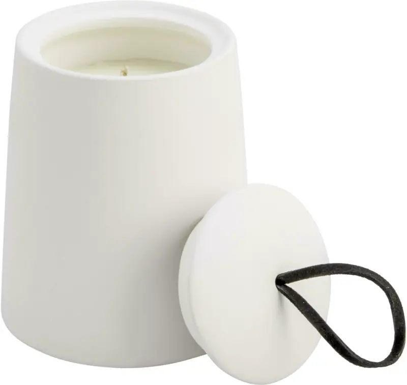 Kerze im Topf Giorgia in Weiß aus Keramik