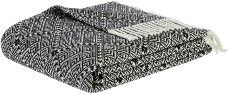 Decke Samira in Natur/Schwarz ca. 130x170cm