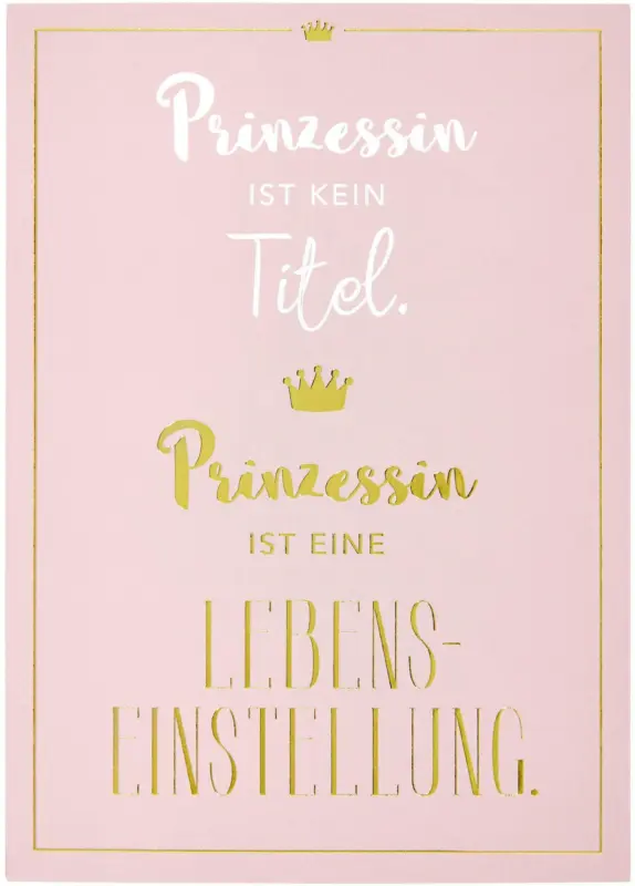 Postkarte Vollzeitprinzessin in Rosa