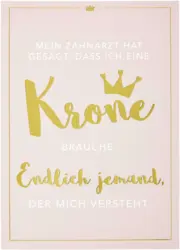 Postkarte Vollzeitprinzessin in Rosa