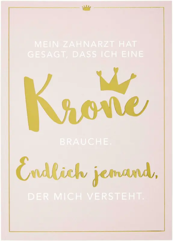 Postkarte Vollzeitprinzessin in Rosa