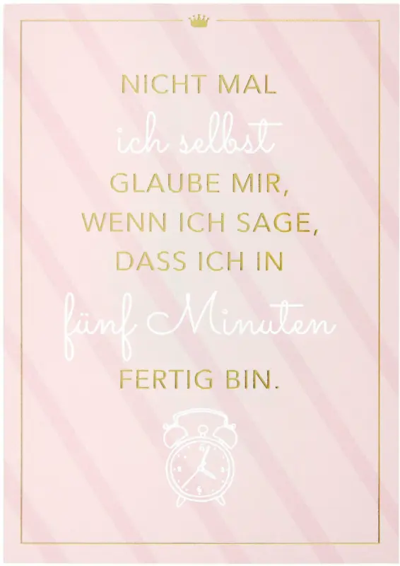 Postkarte Vollzeitprinzessin in Rosa