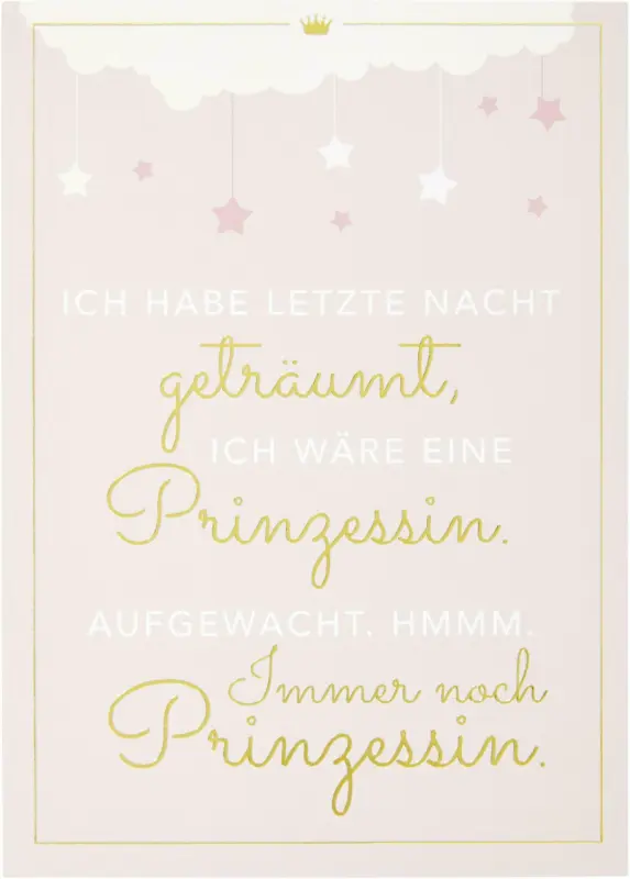 Postkarte Vollzeitprinzessin in Rosa