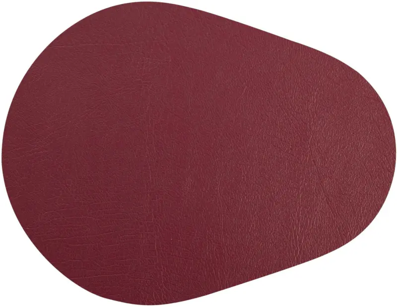 Untersetzer Jette aus Leder in Weinrot