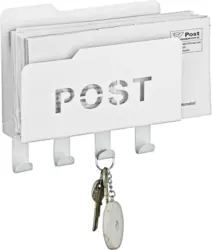 Briefablage aus Metall in Weiß