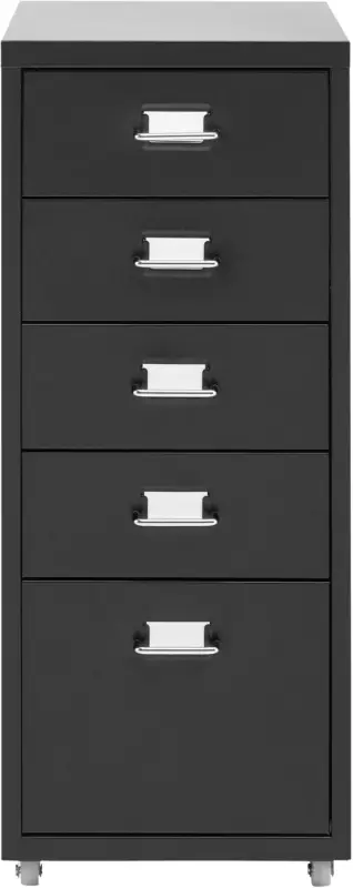 Rollcontainer in Schwarz inkl. Rollen