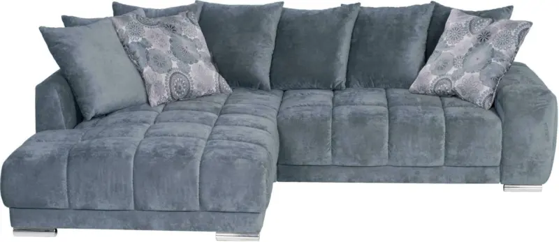 Wohnlandschaft in Petrol mit Bettfunktion