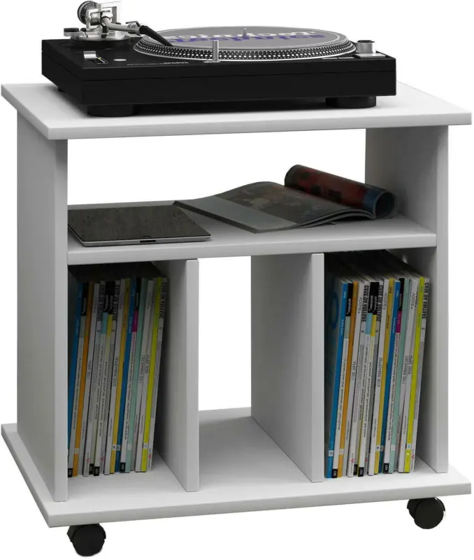 Schallplattenregal in Weiss ca. 60x59x45 cm 'Retal'
