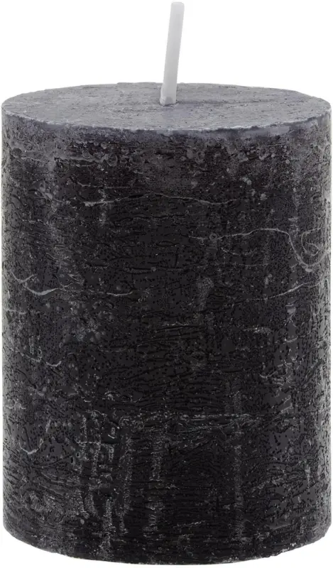 Stumpenkerze Lia in Schwarz