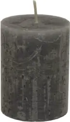 Stumpenkerze Lia in Grau