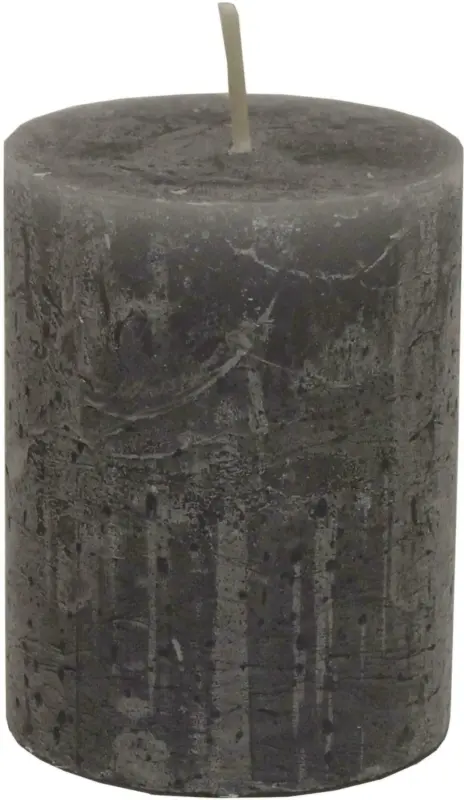 Stumpenkerze Lia in Grau