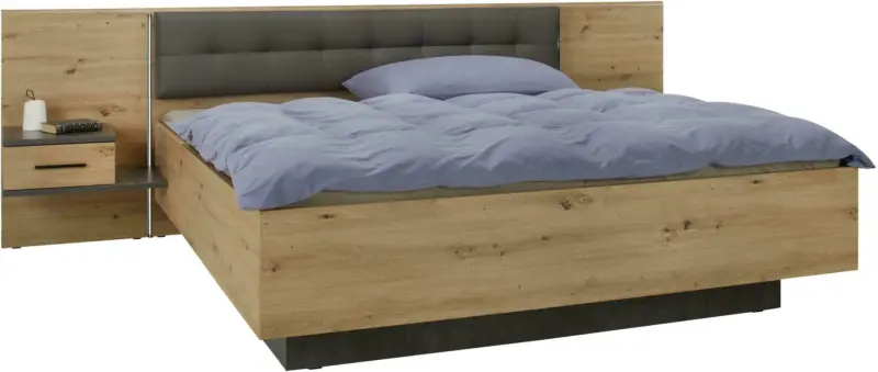 Bettanlage in Betonoptik/Artisan Eiche