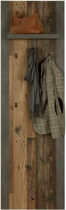 Garderobenpaneel in Braun/Dunkelgrau